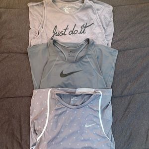 Set of 3 Gray Nike Drifit Tank Tops